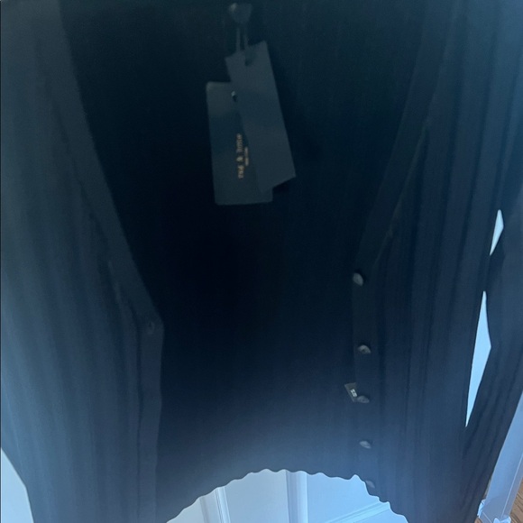 rag & bone Black Ribbed Collared Cardigan - Picture 8 of 9